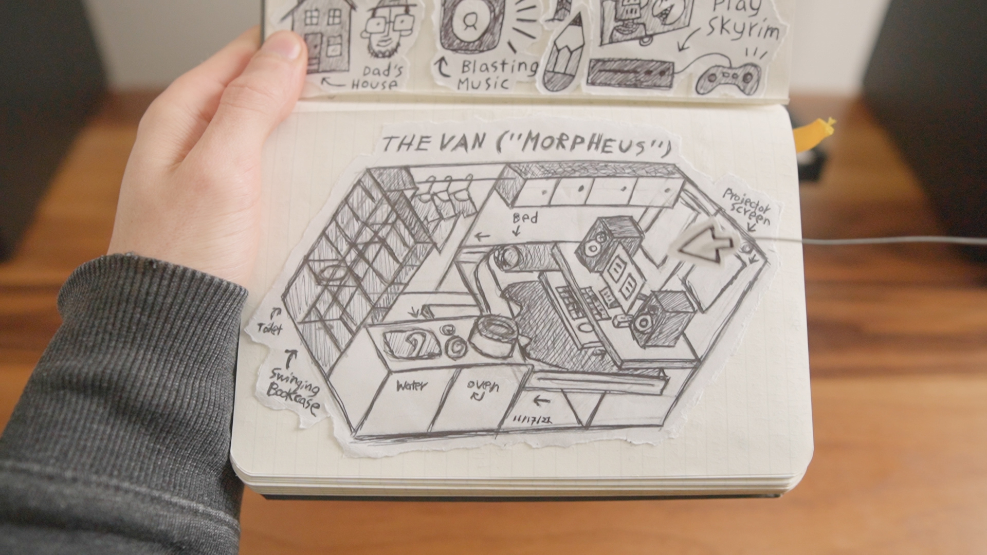 Van Layout Sketch Arrow